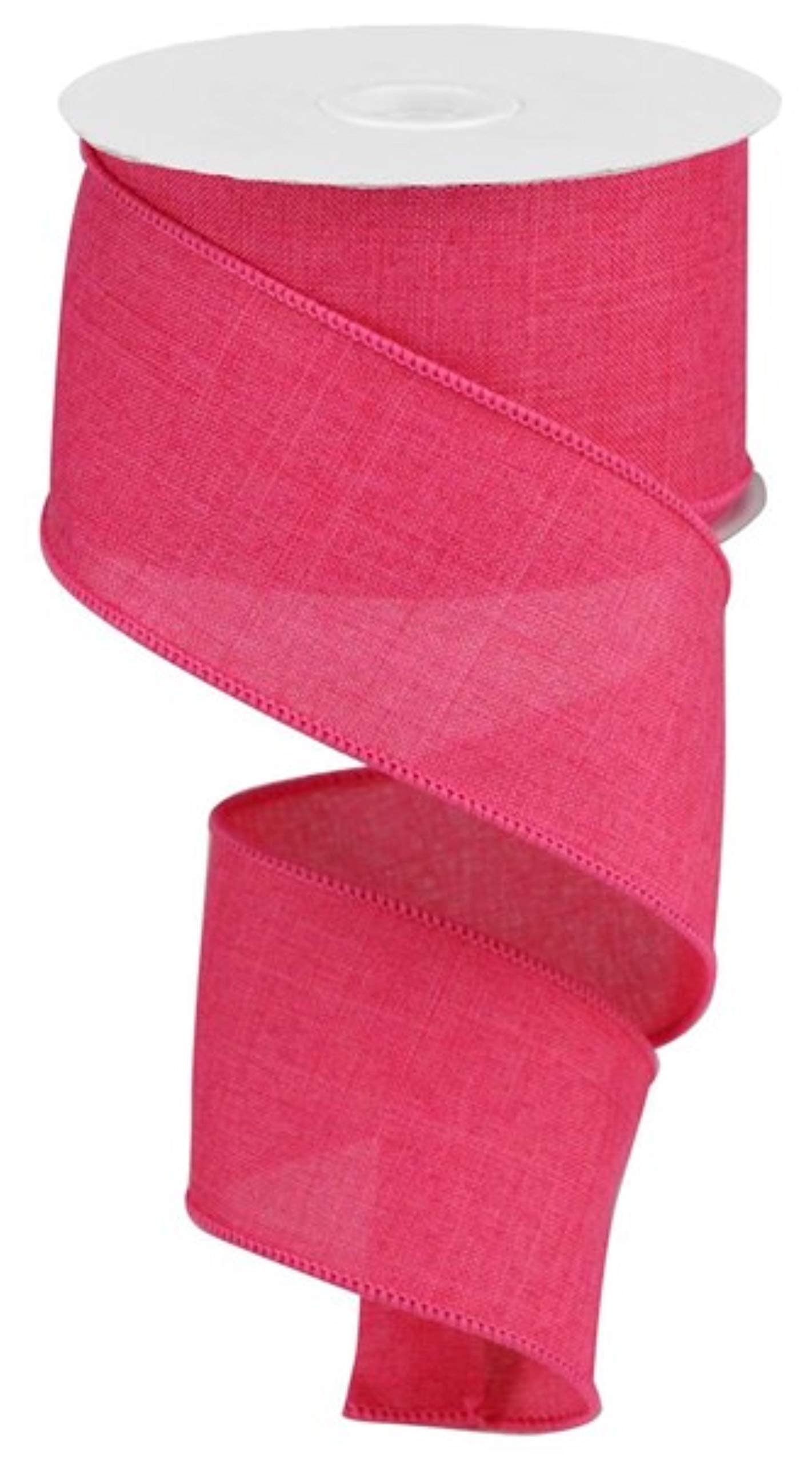 Craig Bachman Solid Canvas Wired Edge Ribbon, 10 Yards (Hot Pink, 2.5") Craft Floral Arrangement Gift Wrapping Wired Edge Ribbon