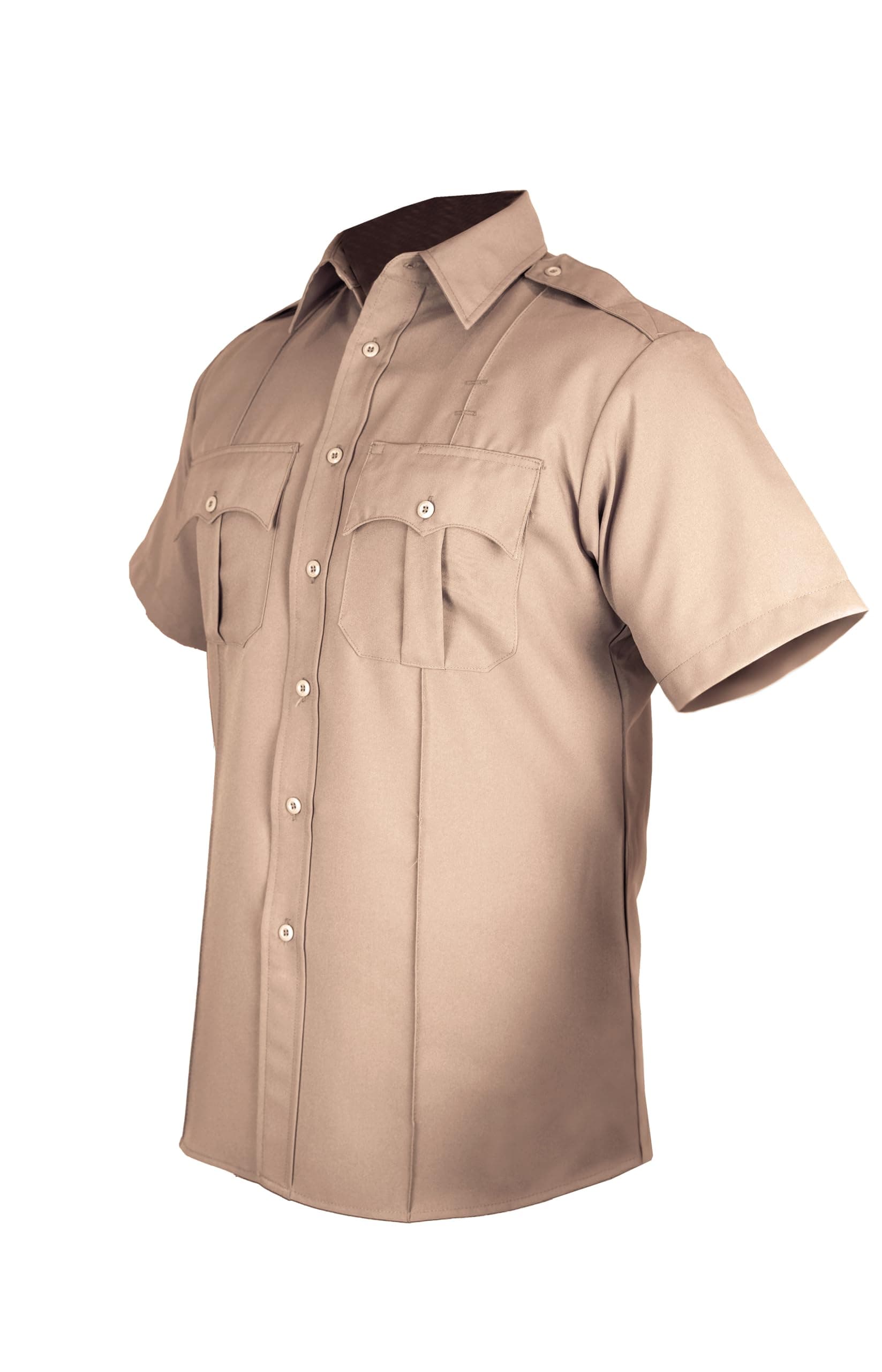 First Class 100% ポリエステル 半袖 大人 メンズ ユニフォーム シャツ タン US サイズ: Small カラー: ブラウン