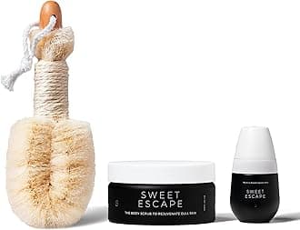 BushbalmIngrown Hair and Razor bumps 3 Step Routine - Moisturize and Calm - Ingrown Hair Oil (30 ml), Exfoliating Scrub (236 ml) and Nordic Dry Brush - Sweet Escape