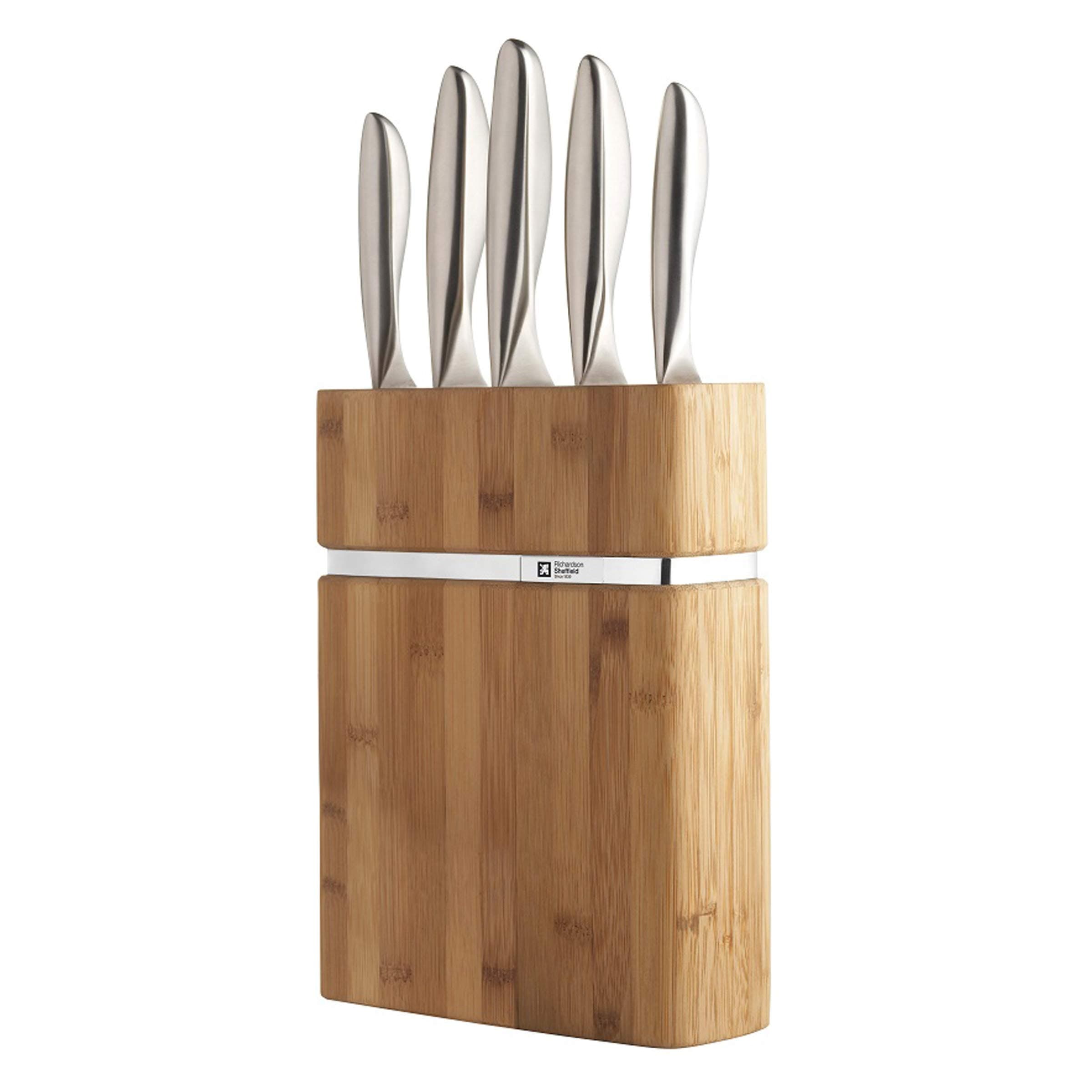Richardson Sheffield Forme Contours Bamboo Knife Block Set, Silver