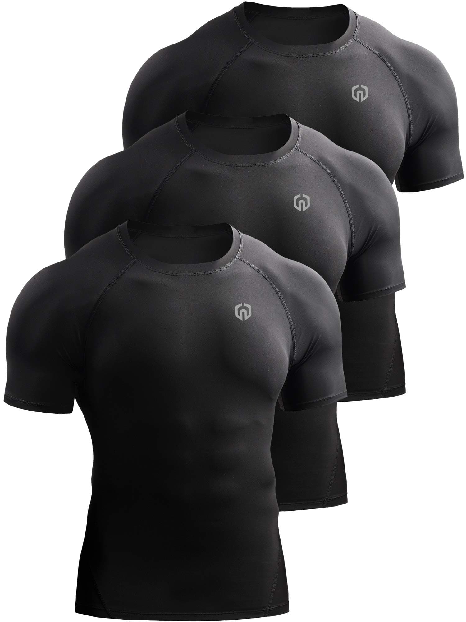 Men's 3 or 4 Pack Workout Athletic Compression Shirts