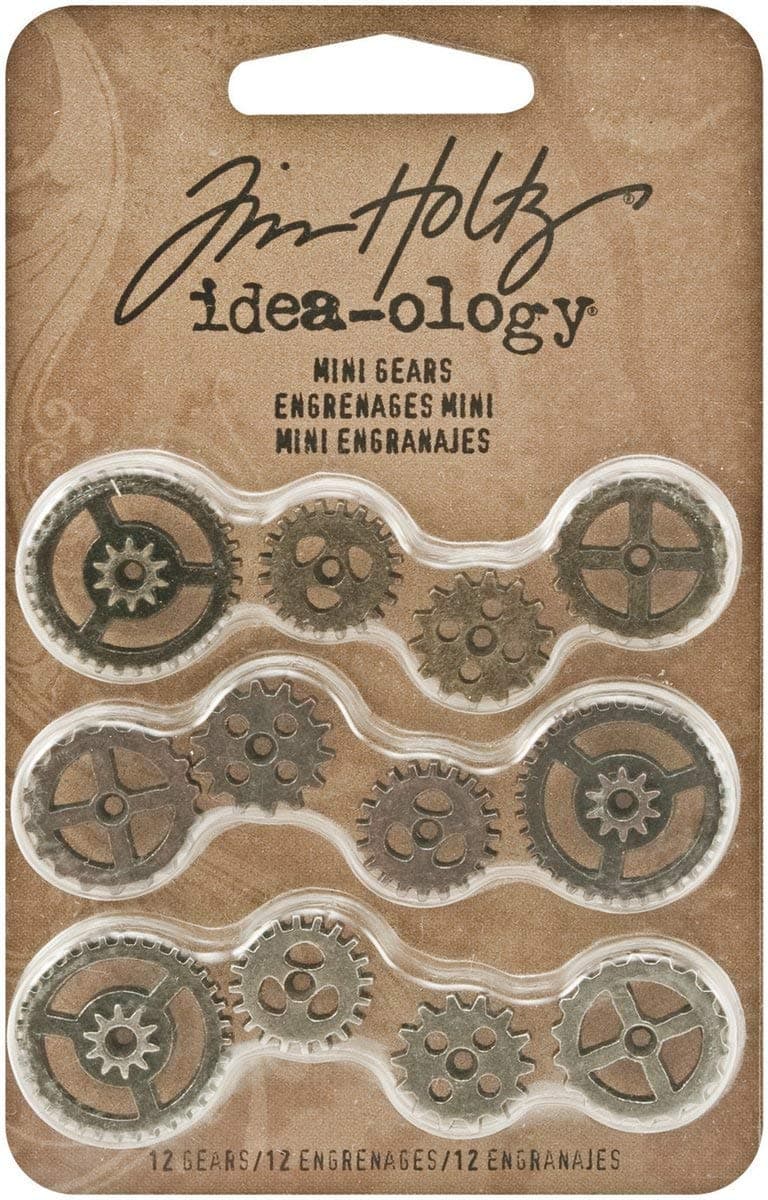 Idea-ology Metal Mini Gears, 12 per Pack, Various Sizes, Antique Finishes, TH93012