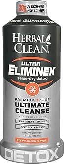 Same Day Ultra Eliminex Detox Cleanse Drink* (32 fl oz) - Straw-Mango Flavor Full Body Cleanse Detox Drink with Milk Thistle Seed* for high Toxin*, Vitamin B12 for Men & Women