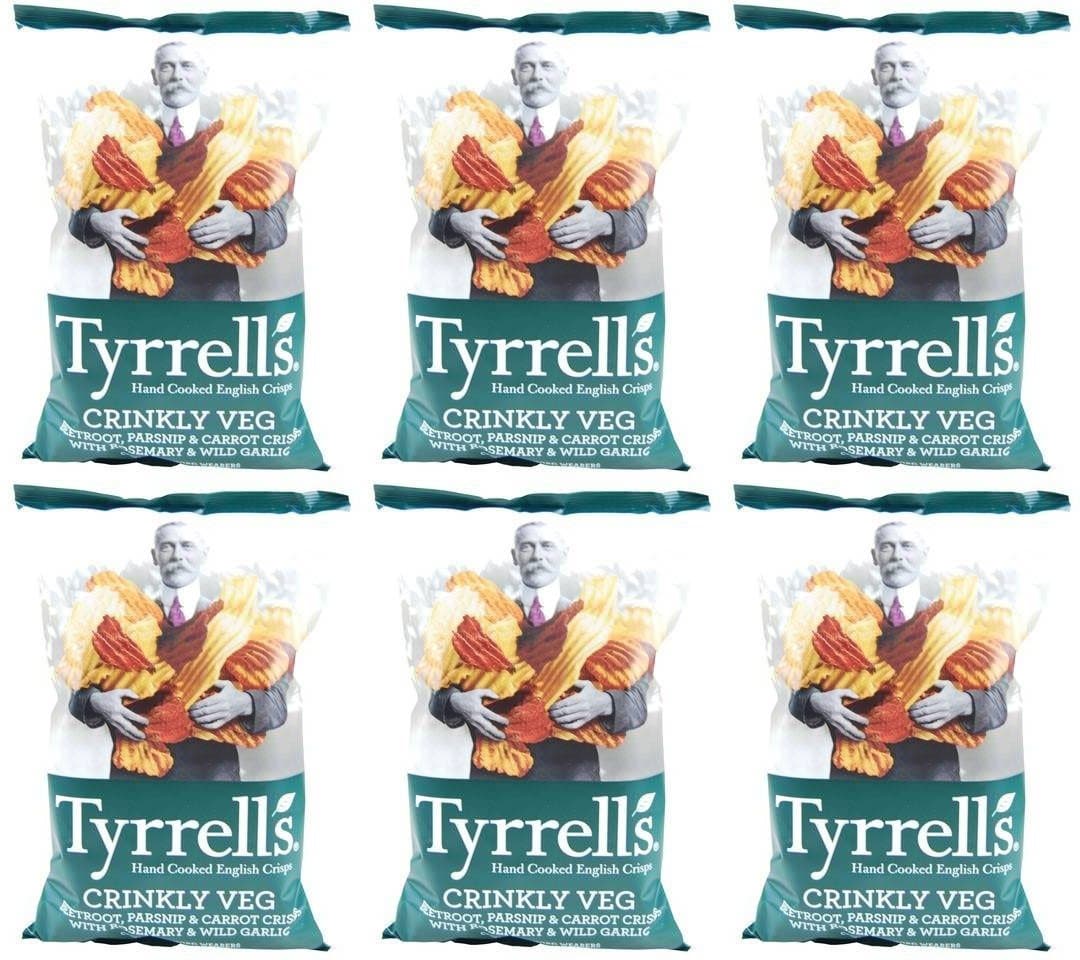 (6 Pack) - Tyrrells - Crinkly Veg - Mixed Root Crisp | 150g | 6 Pack Bundle