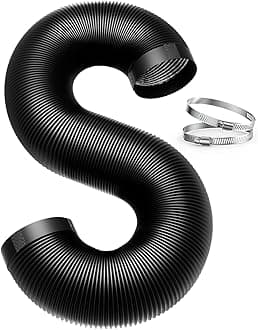 3 Inch Air Duct Hose, Easy-to-Install 5 Feet Dryer Vent Hose with 2 Clamps – 4 Layer PVC and Aluminum Flexible Duct for Heating Cooling Ventilation and Exhaust