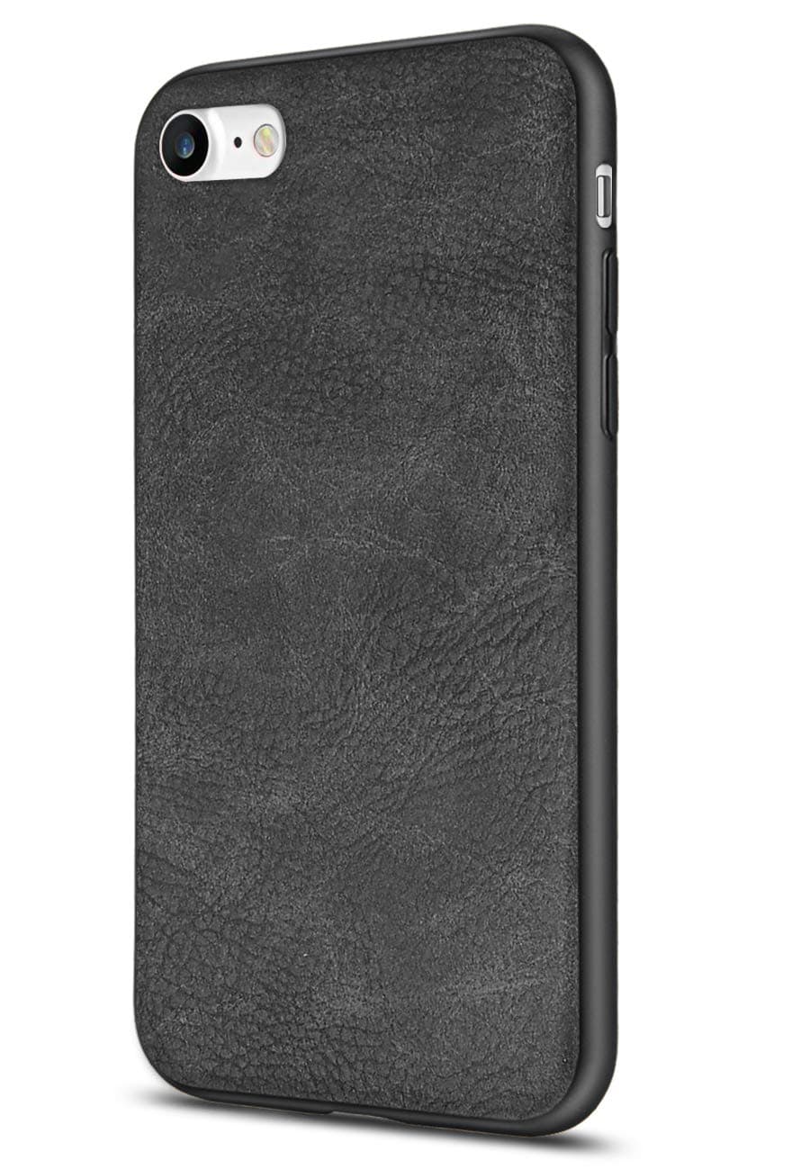 Slim PU Leather iPhone 7/8 Case, Vintage Shockproof, Black