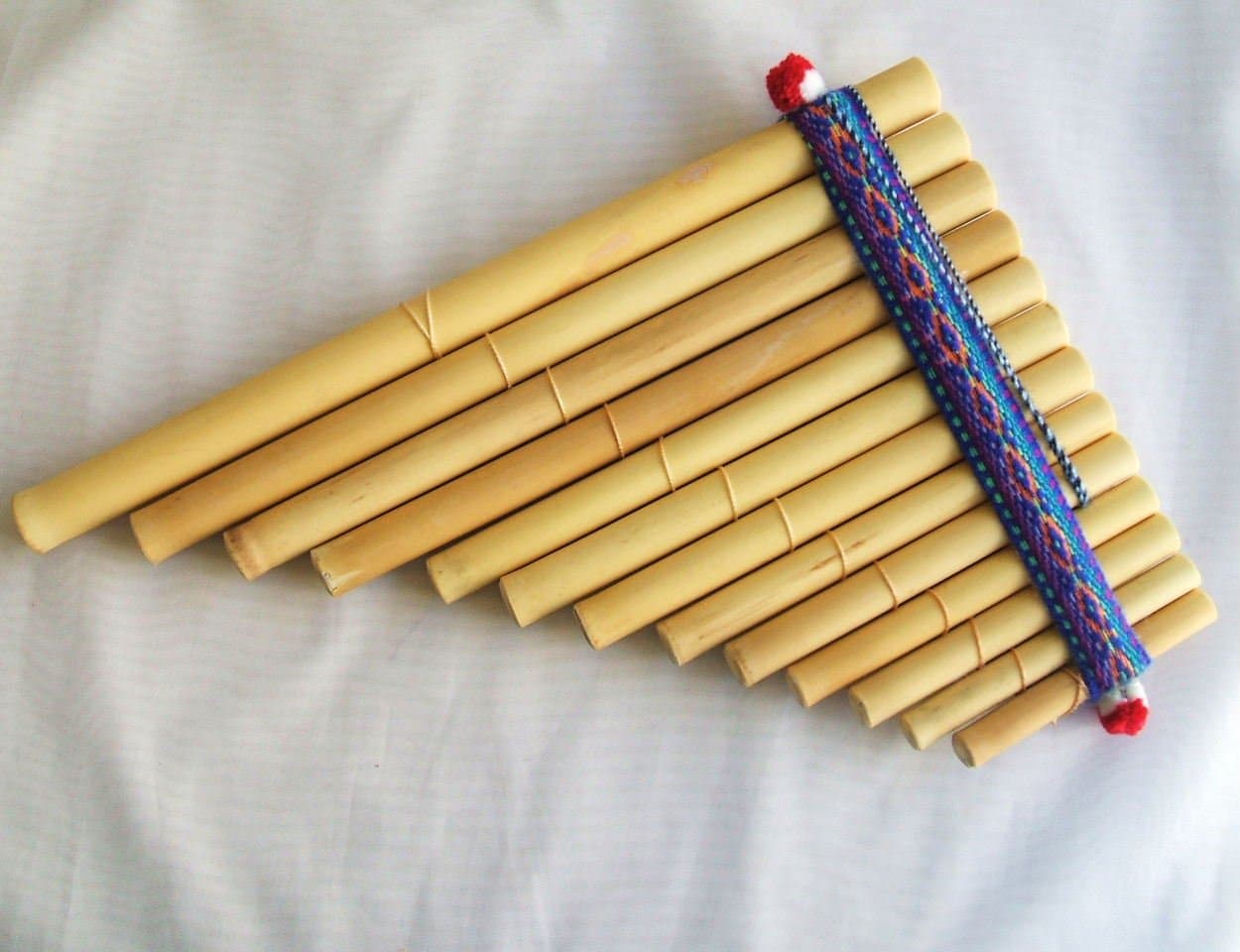 Peruvian Bamboo Flute Oversize Twelve X Eight Inches