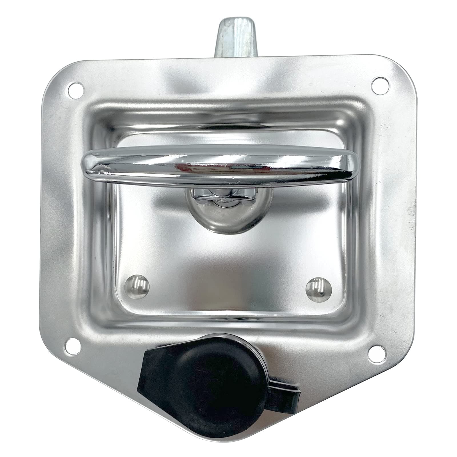 L8815 Tool Box Latch T Handle Latches with Lock Highly Polished Stainless Steel Tool Box Locks for Trailer Door RV Camper Truck Bed Toolboxes - Folding T-Handle Latch with Gasket