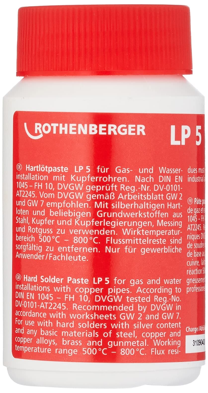 RothenbergerLP 5 IN PLASTIC BOTTLE 160 GR