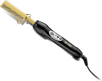 Andis38300 Professional Heat Ceramic Press Comb for Hair, Straightener - 450F High Heat with Dual Voltage - 20 Adjustable Heat-Settings, 30 Min Auto Shut-Off, Gold