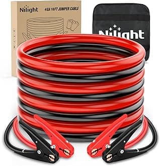 Nilight Jumper Cables for Car Battery 4 Gauge 20 FT Booster Cable Heavy Duty 600 A CCA with Carrying Bag Jump Start Emergency Kit Pickup Truck RV Vans SUV