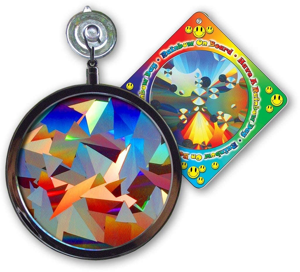 Suncatcher - Crystal Rainbow Window Sun Catcher - Includes a Bonus Rainbow on Board Sun Catcher