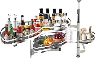 VEVORSwing Left Blind Corner Cabinet Pull Out for 36 inch Cabinet, 2 Tier Tray Kitchen Soft Close Cloud Organizer Right Handed Open