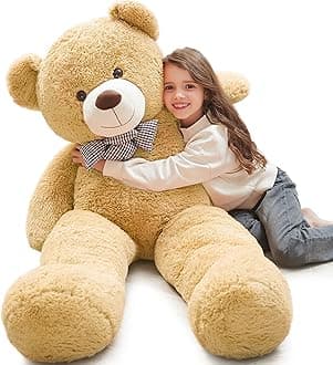 MorisMos Big Teddy Bear, 55inch Large Teddy Bear Plush, Lifesize Stuffed Animals Gifts for Girlfriend, Boyfriend, Brown