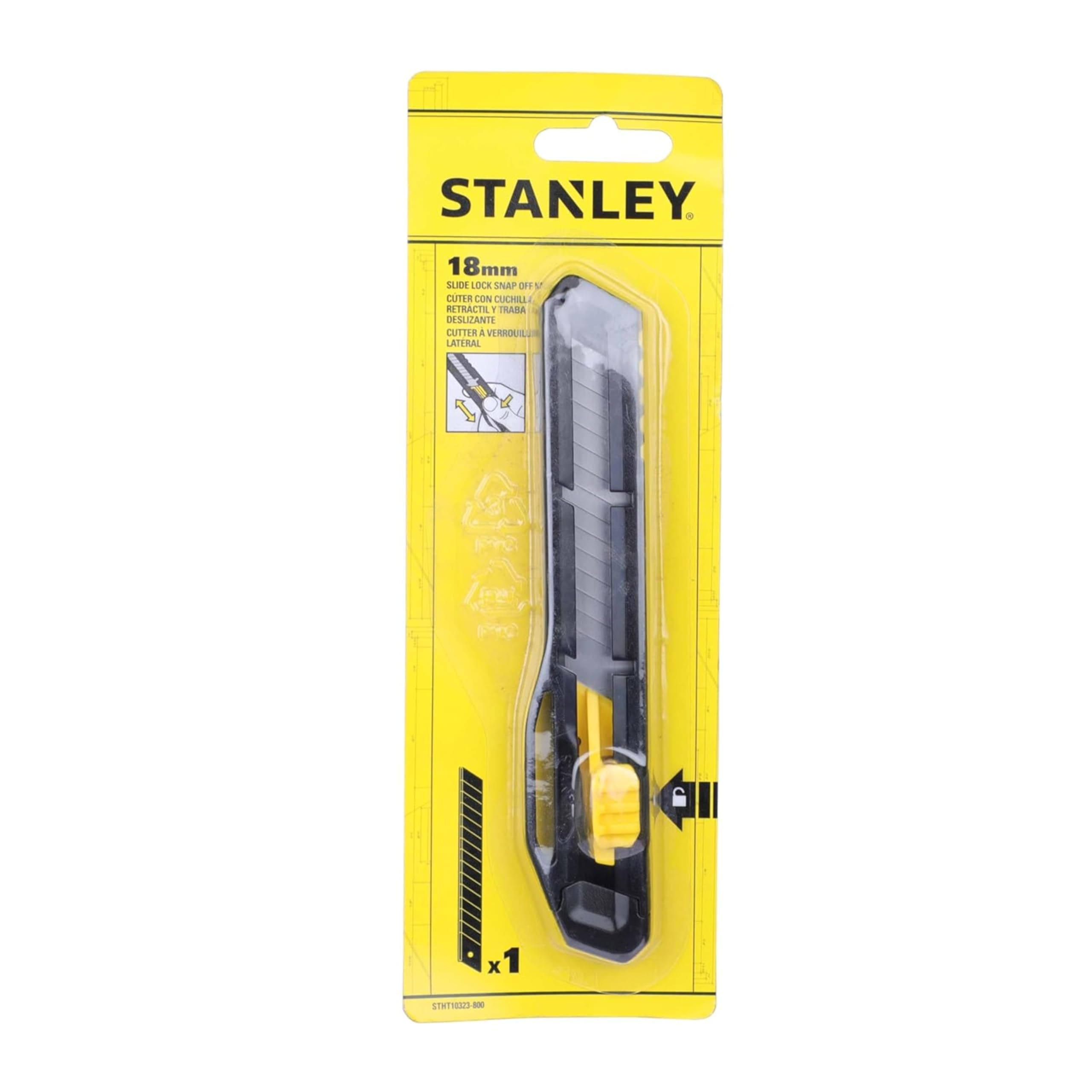 Stanley Stht10323-800 Plastic Slide Lock Snap Off Knife (Black)
