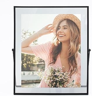 MIMOSA MOMENTS Metal Floating Picture Frame (Black, 8x10)