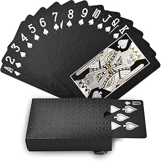 Joyoldelf Playing Cards, Black Playing Cards & Waterproof Playing Cards & Plastic Playing Cards with Box, Cool & Flexible Poker Cards/Deck of Cards Great for Party, Game, Cardistry, Magic Trick