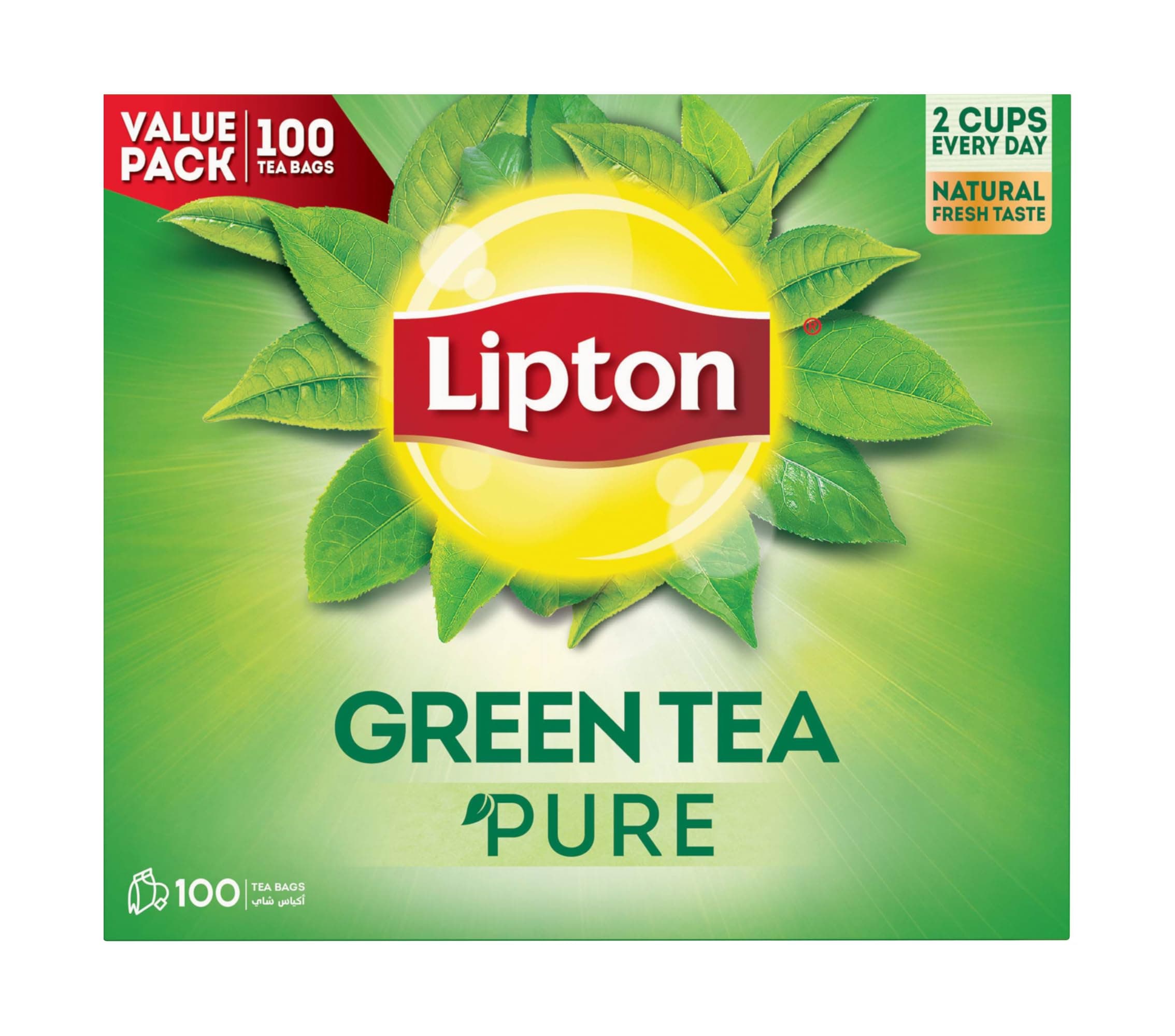 Green Tea Pure, 100 Teabags (Value Pack)