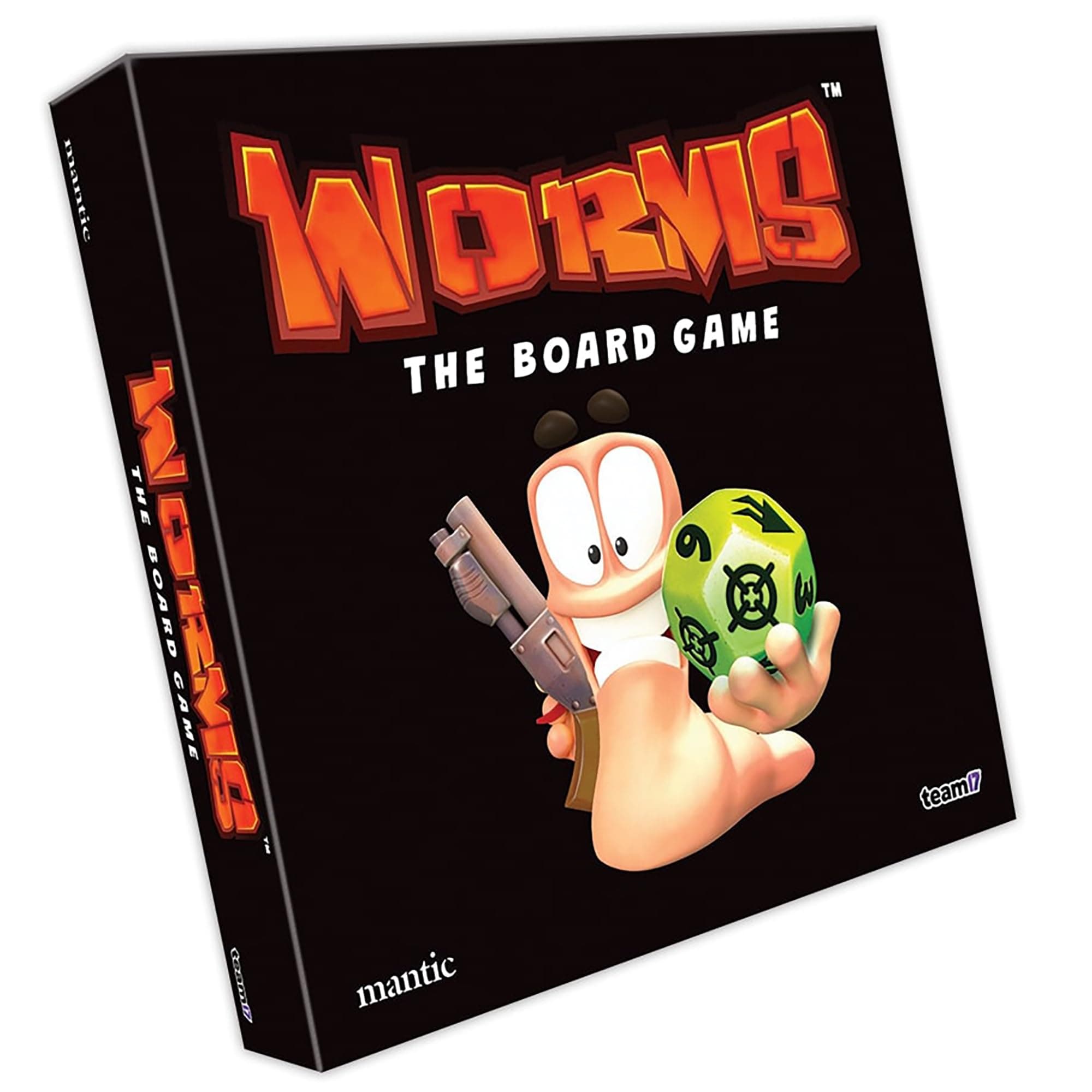 Worms: The Board Game | Chaotic Strategy Board Game with Worms Miniatures | Tactical Weapon Cards, Dice & Destructible Terrain