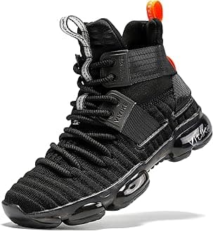 VITUOFLY Kids Basketball Shoes Boys Air Cushion Sneakers Girls Mid Top School Hoops Shoes Non-Slip Outdoor Sports Running Gym Comfortable Durable Little Kid/Big Kid