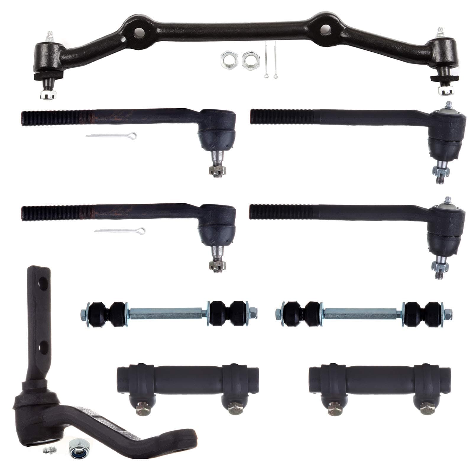 LSAILON 10pcs 2WD Inner Outer Tie Rod End Adjusting Sleeve Sway Bar Link Center Link Idler Arm Fit 1996-2005 For Chevy Blazer 1996-2003 S10 1996-2001 For GMC Jimmy 1996-2003 Sonoma