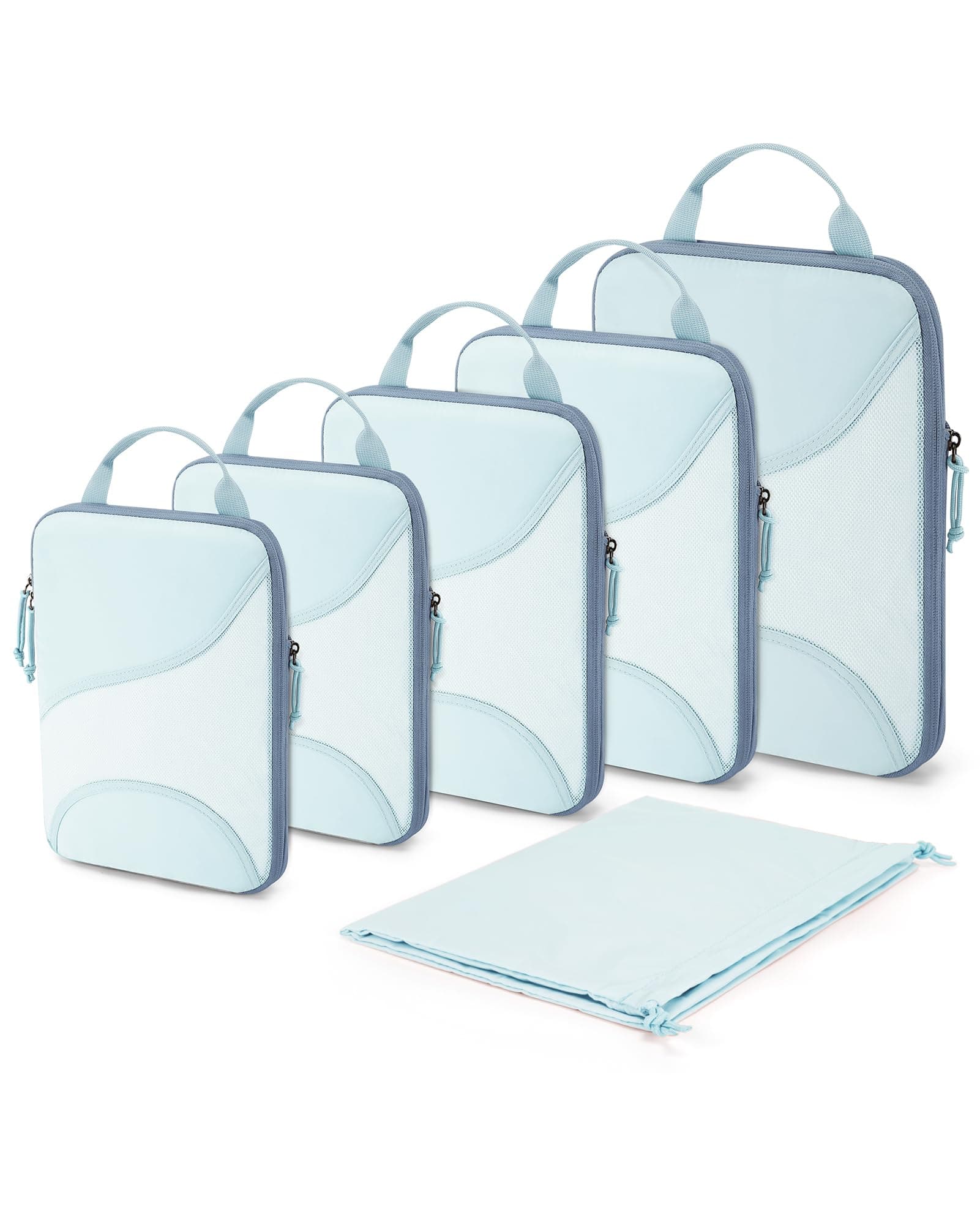 BAGSMART Compression Packing Cubes - 6 Set Travel Packing Cubes for Suitcases, Compression Suitcase Organizers with Shoe Bag