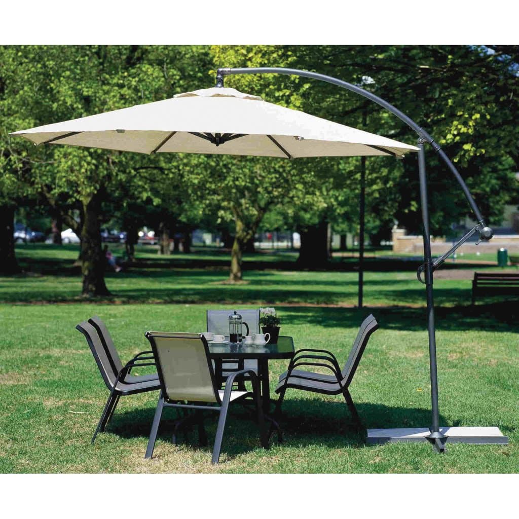 Coolaroo90% UV Block Adjustable Freestanding Cantilever Umbrella with Two Position Tilt, 10' Round