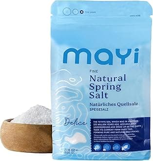 MAYİ Natural Spring Fine Ground Salt 1.2 lb - Hand-Harvested, Kosher, Microplastic-Free, Mineral-Rich for Electrolyte Drinks, Unrefined Healthy Salt for Cooking, Baking, Canning & Pickling