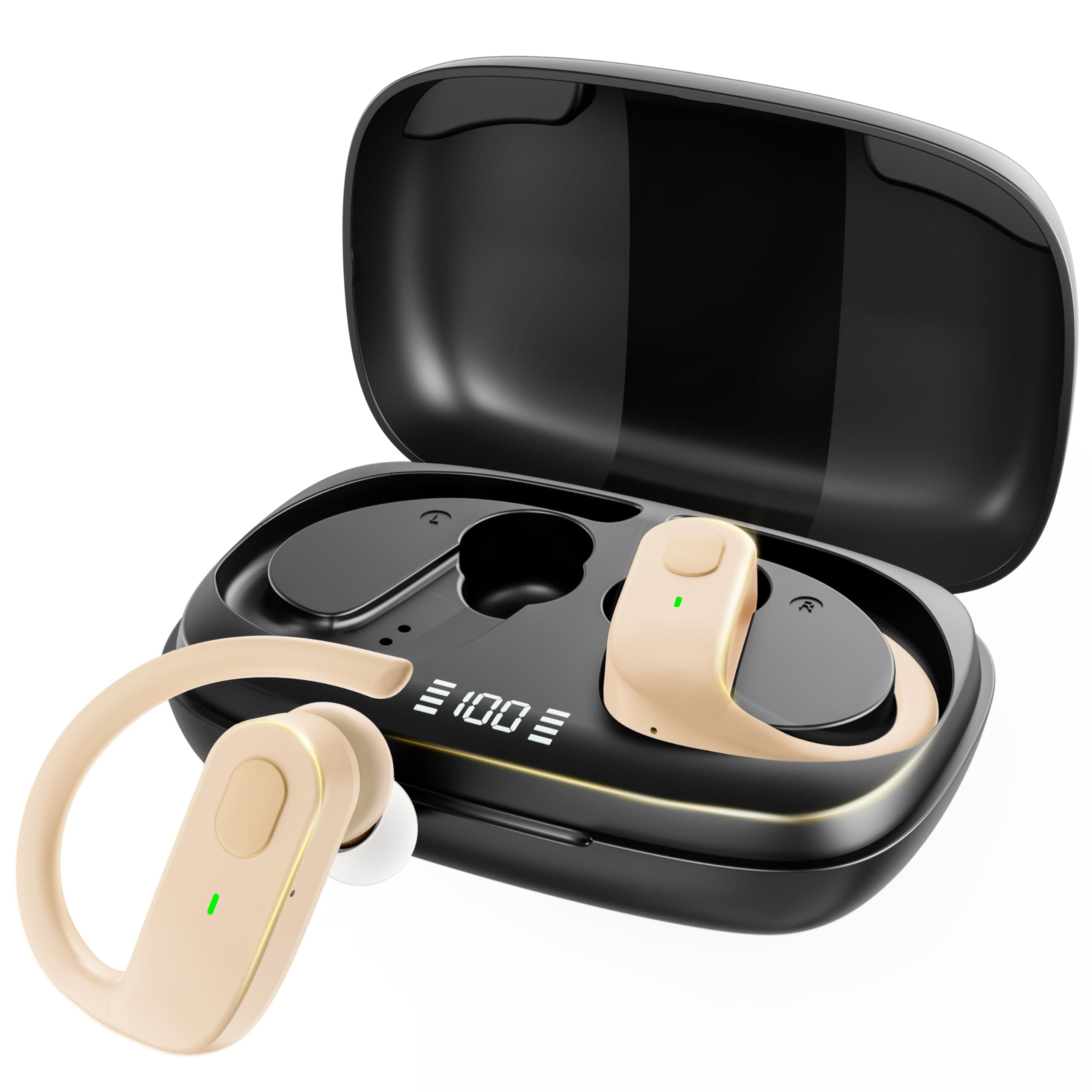 Hearing Aids, Advanced Multi Channel Digital Hearing Aids for Seniors, Rechargeable OTC Hearing Aid with Intelligent Noise Reduction, No Howling, 4-Level Volume Control (Bleige)