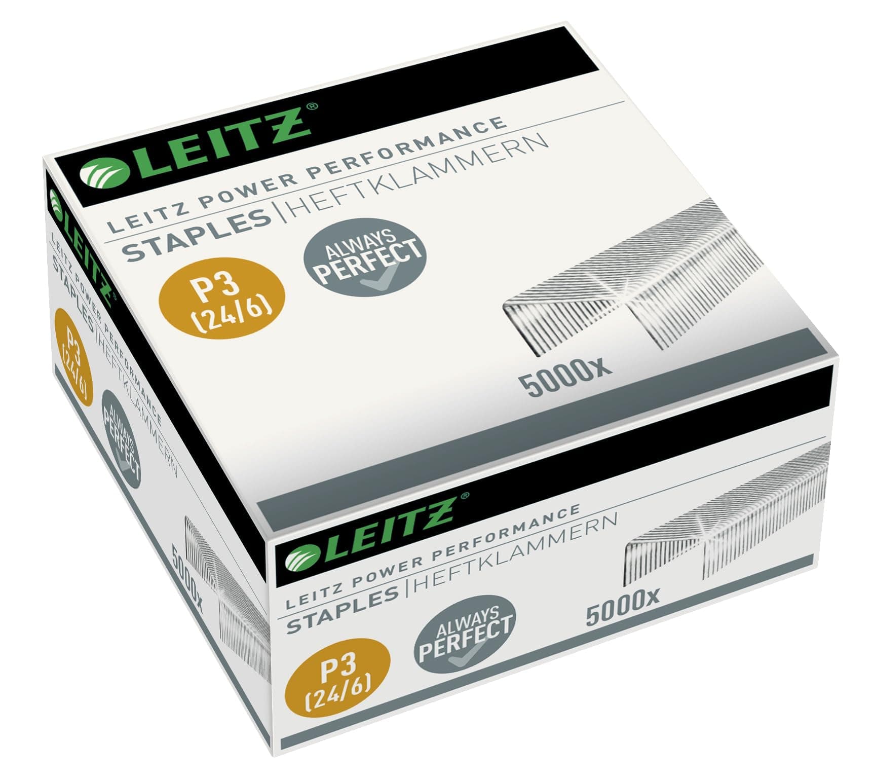Esselte Leitz Power Performance P3 24 x 6 mm Capacity Staples Box of 5000)