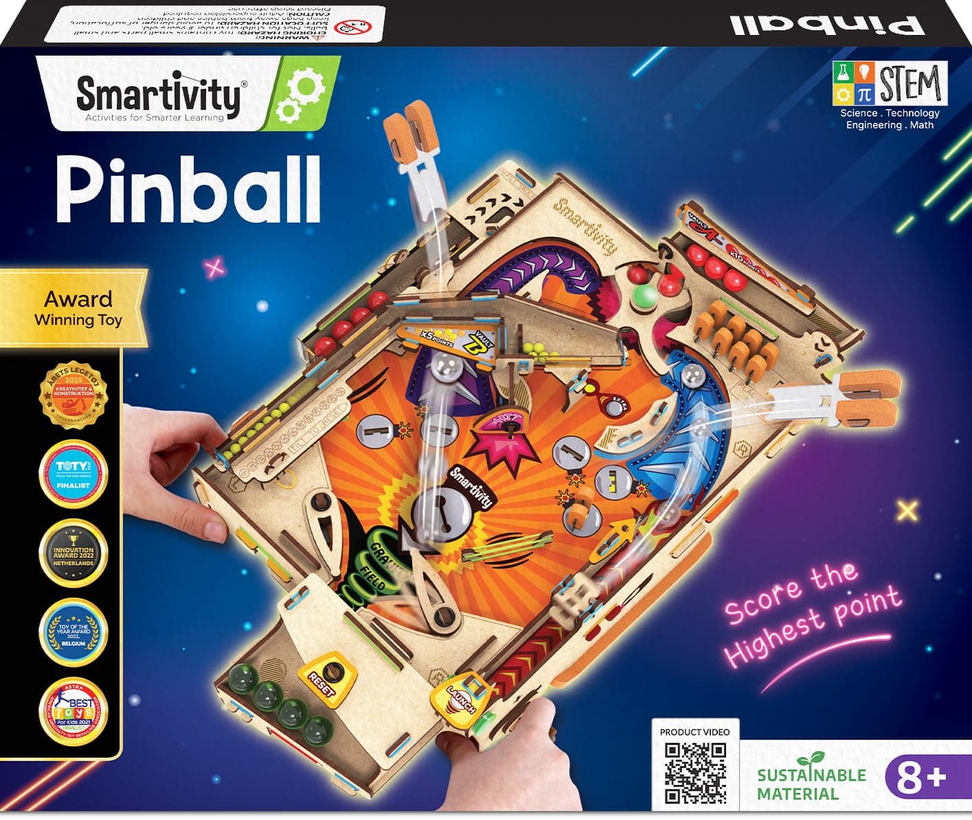 Smartivity Pinball Machine STEM DIY Fun Toy, Educational & Construction based Activity Game Kit for Kids 8 to 14, Best Gift for Boys & Girls, Learn Science Engineering Project