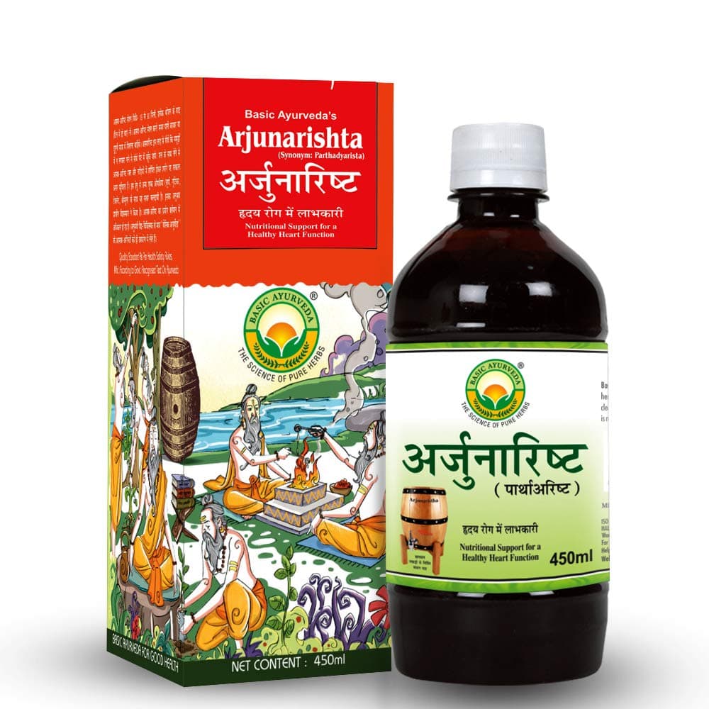 Arjunarishta Syrup 450ml | Ayurvedic Herbal Tonic for Heart Health | Supports Healthy Blood Pressure & Cholesterol Levels | Promotes Digestive Wellness | Natural Formula