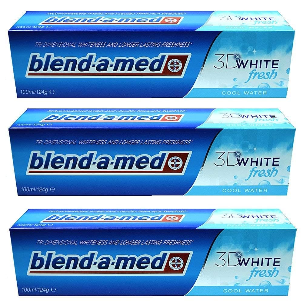 [Pack of 3] Blend-a-med 3D White Fresh Cool Water Toothpaste. Blendamed Whitening 100 Ml