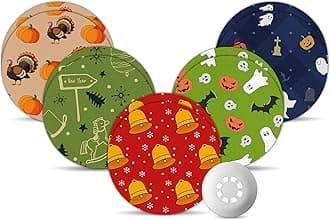 Libre 3 Sensor Covers Waterproof Christmas, Amolyfe 10-Pack Freestyle Libre 3 Covers, Bump-Proof with Hard Cap, Waterproof Breathable Medical CGM Adhesive Patches, 14-Day CGM Protection