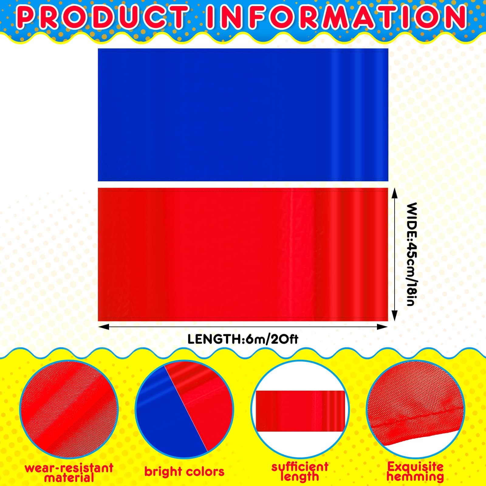 Deekin 2 Pcs Teamwork Games Group Learning Activity Indoor Outdoor Team Building Games for Work Fun Playing Run Mat for Kids Adults School Backyard Picnic Field Day Recess Game Equipment, Red, Blue