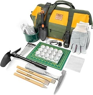 ASR Outdoor 13pc Geology Rockhounding Equipment Kit with Tool Bag