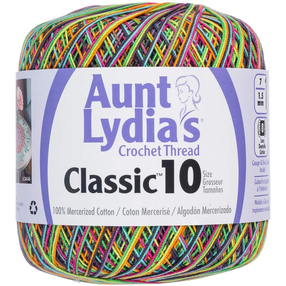 Aunt Lydia 154.9933 Classic Crochet Thread, Blacklight