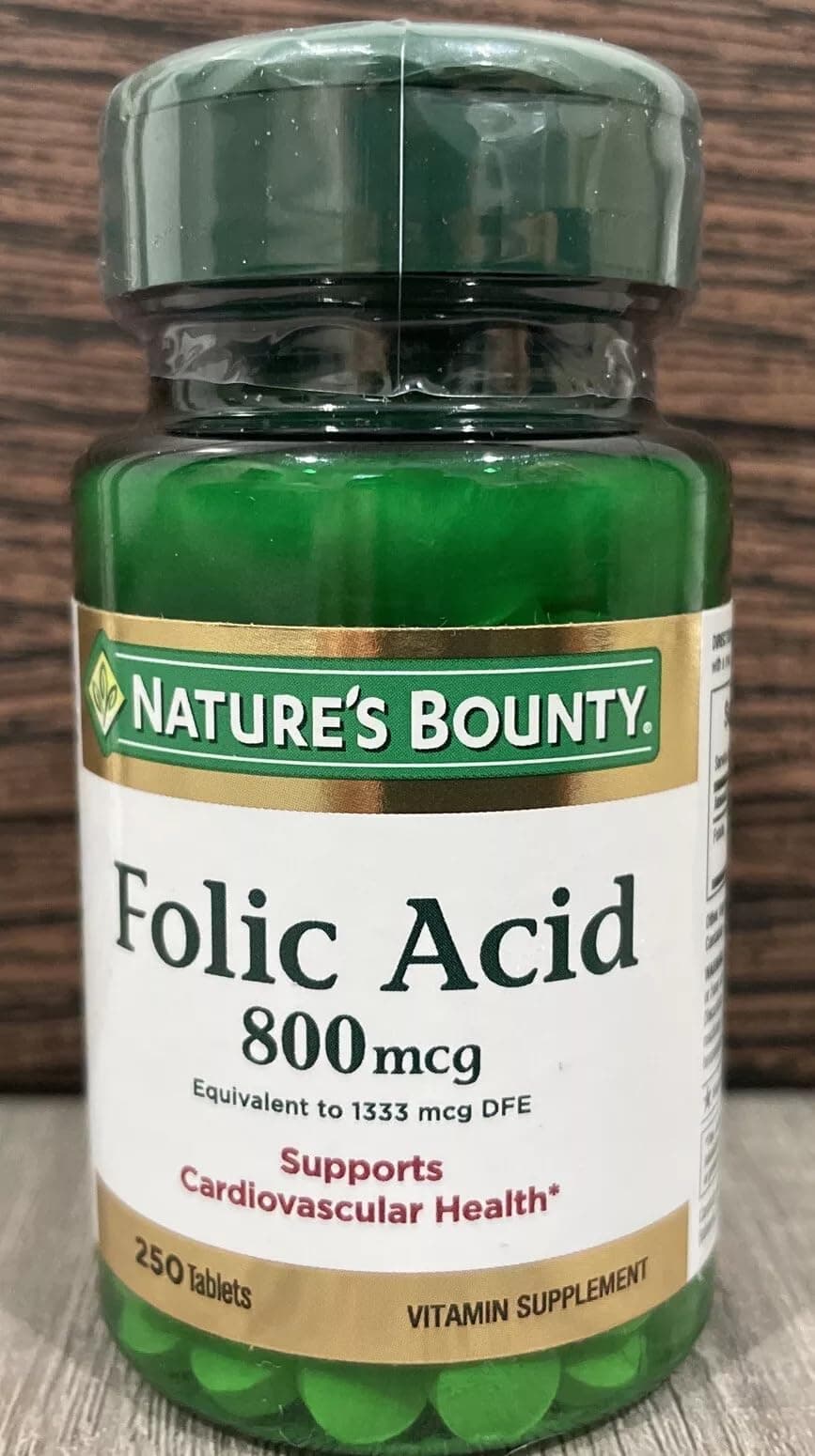 Folic Acid 800 mcg Tablets Maximum Strength 250 Tablets (Pack of 9)