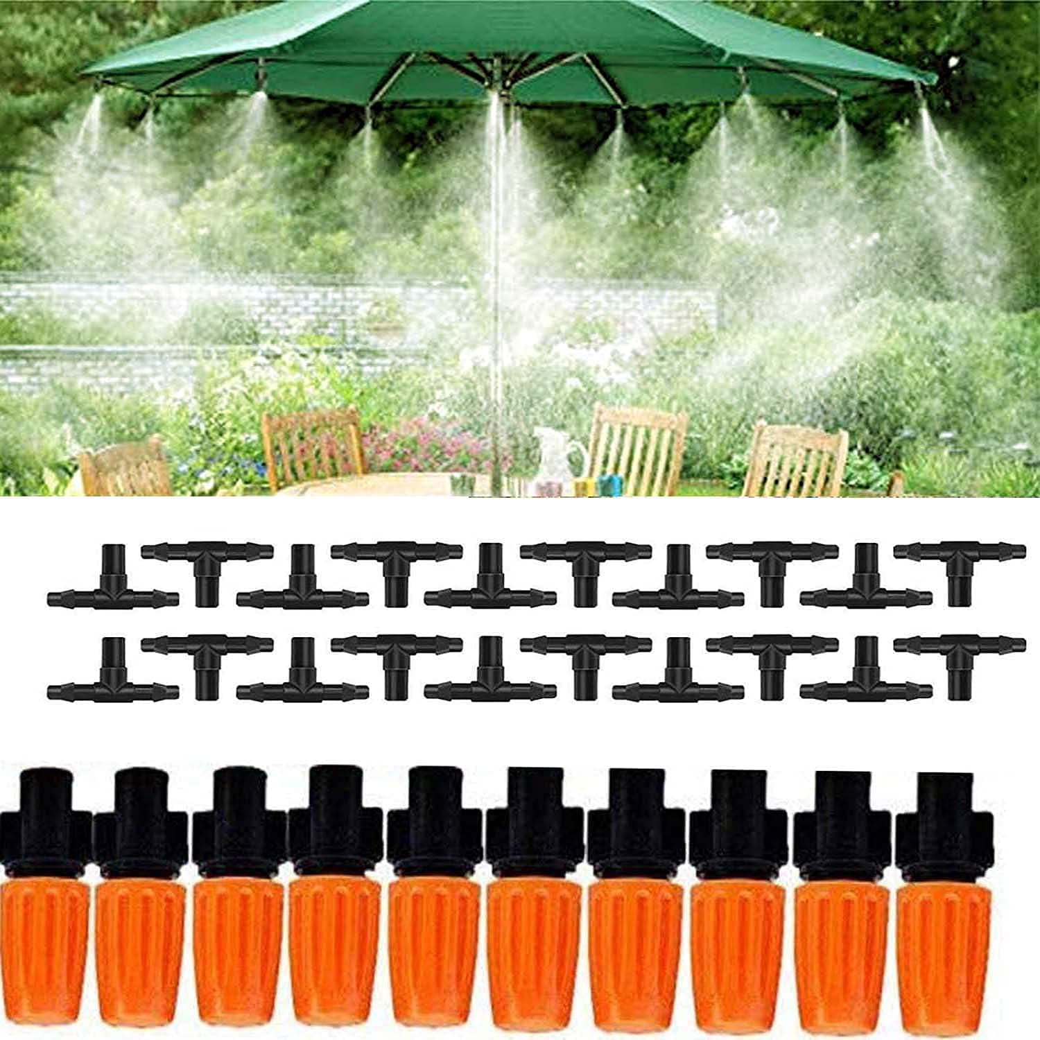 DIY Crafts 4 Pcs Nozzle Mist Cooling System, Fan Misting Kit for Plants Swimming Pool Cool Hose Pipe Metal Nozzles Jets Misters Water Patio Garden (4 Pcs, Only G Type Sprinkler Nozzle)
