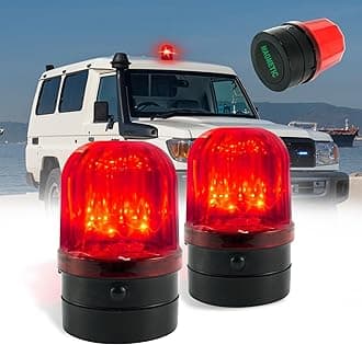 6" Flashing Light, Red LED Strobe Light Beacon with Magnetic Base for Vehicle Forklift Truck Tractor Golf Carts UTV Car Bus and Club Party Show Bar（2 Pack）