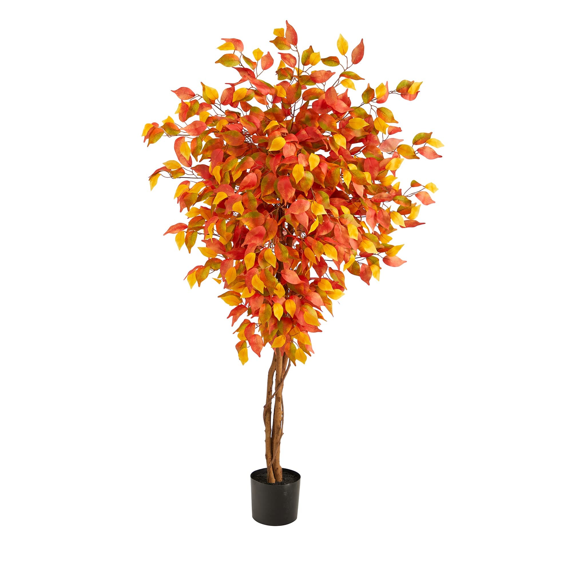 Nearly Natural 5ft. Autumn Ficus Artificial Fall Tree