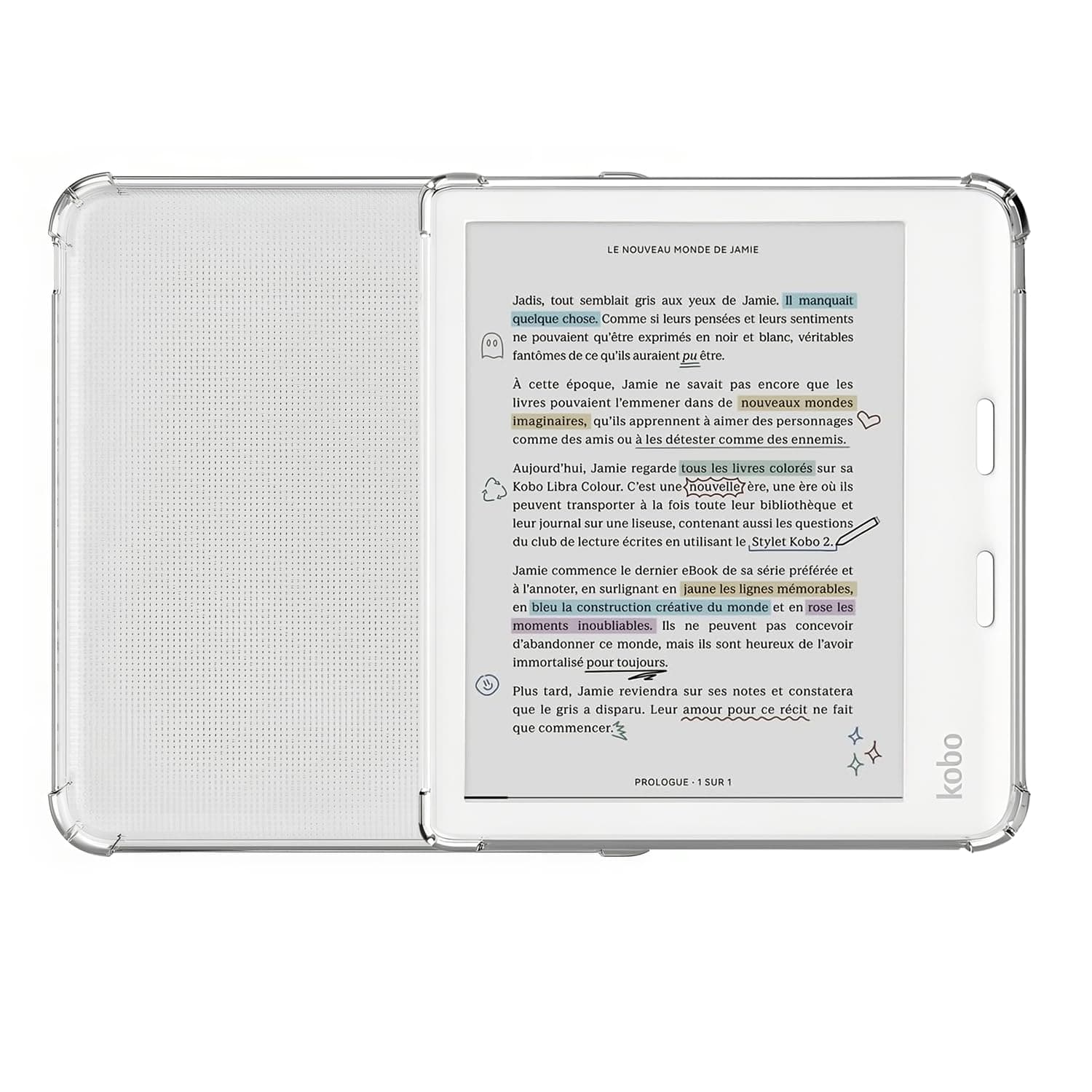 Reinforced Corners Libra Case/Libra Colour Case Leightweight 7 inch Clear Cover for Kobo Libra 2 / Libra Colour