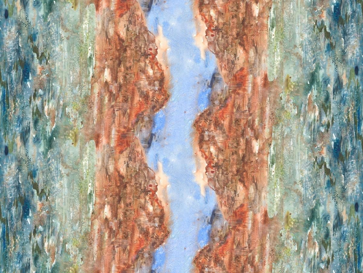 Moda Desert Oasis by Create Joy Project 39761 11 Horizon Desert Fade Landscape Fabric