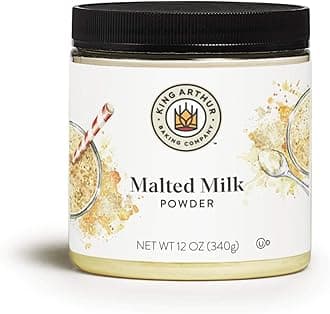 King Arthur Malted Milk Powder: Premium Baking Ingredient for Classic Snack Style Sweetness, Ideal For Milkshakes, Pancakes & Waffles - 12 Oz Jar Of Flavor Enhancer