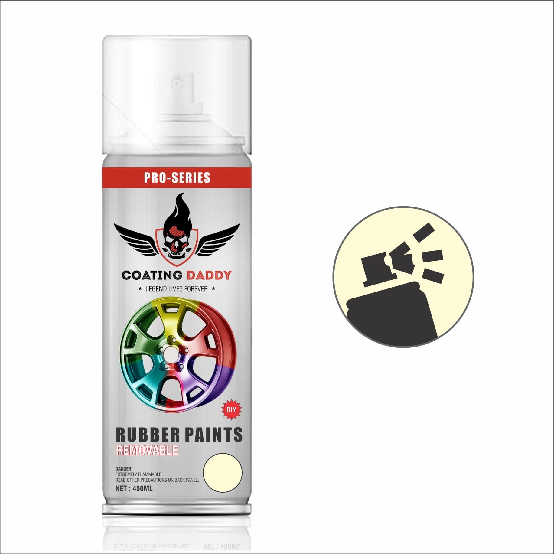 Coating Daddy Removable Rubber Spray Paint (450 ml, Pearl White)