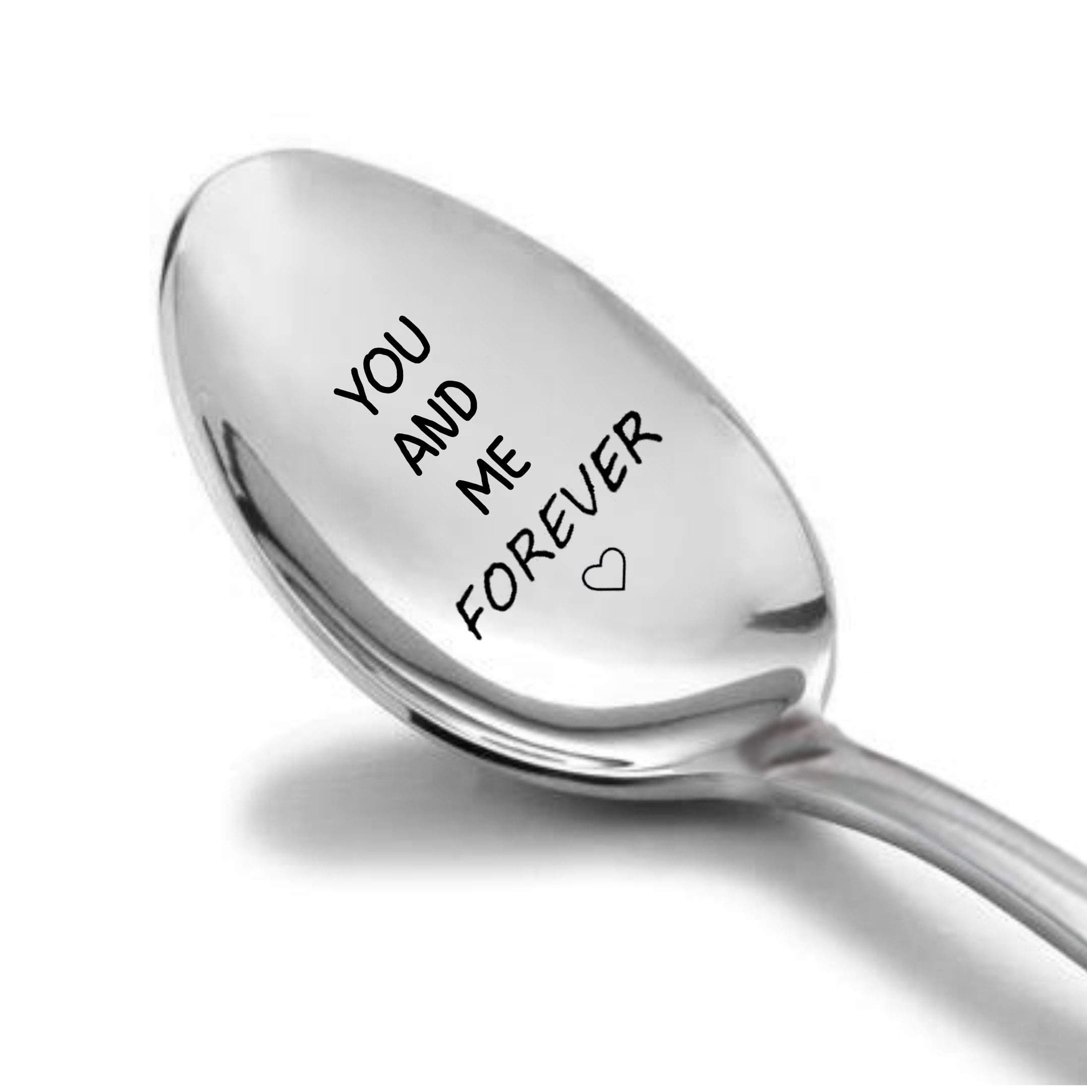 Coffee Spoon Or Tea Spoon - Silver Spoon -Kitchen Gifts- Engraved Spoon - Couples Gifts – Wedding Gifts – Engagement Gifts – Anniversary Gifts - Personalized Gifts - YOU AND ME FOREVER