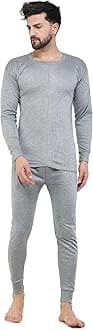 GenericClassic Thermal Set for Men, Cotton-Woollen Blend, Full Sleeve Round Neck, Regular Fit, Standard Size, Winter Wear