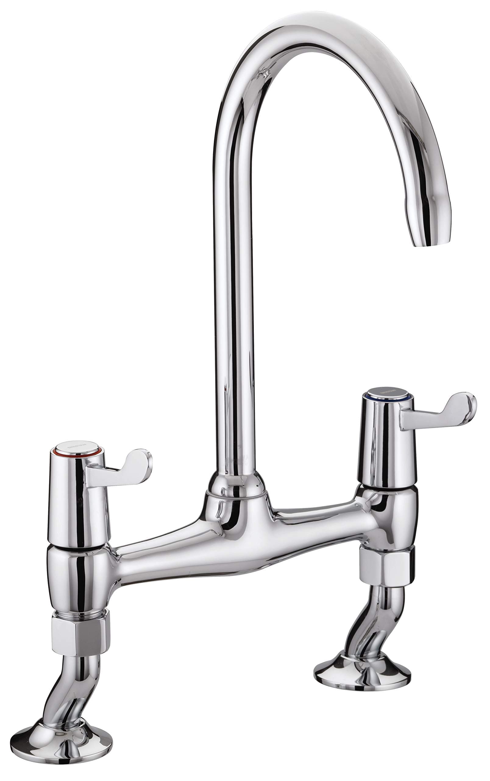 BristanVAL BRDSM C 6 CD Value Lever Bridge Kitchen Sink Mixer Tap with 6" (152mm) Levers with Swivel Spout, Chrome