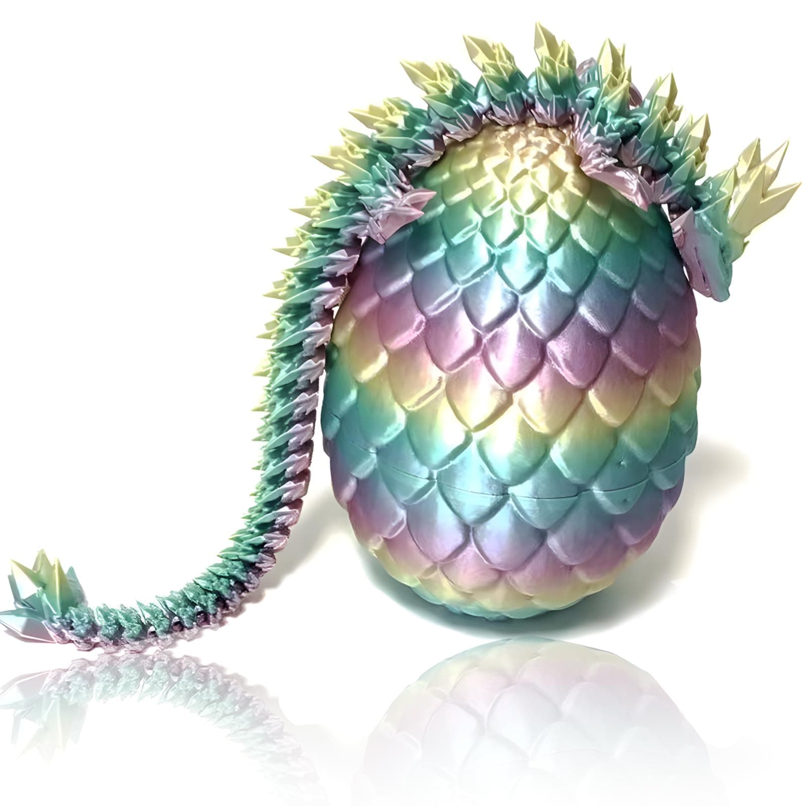 nezababy 3D Printed Dragon,3D Dragon Eggs with Dragon Inside,Crystal Dragon Fidget Toy for Adult,Full Articulated Dragon Decoration for Gift (Multcolor)