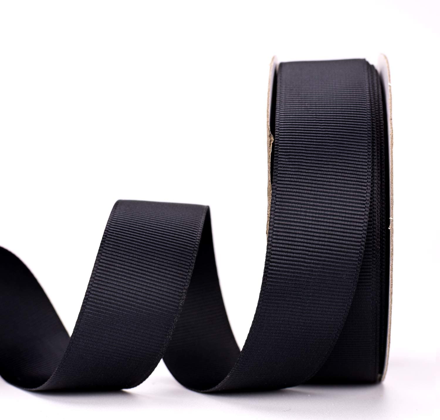 ATRBB 25 Yards 1 Inch Solid Grosgrain Ribbon Roll for Gift Wrapping DIY Hair Accessories (Black)